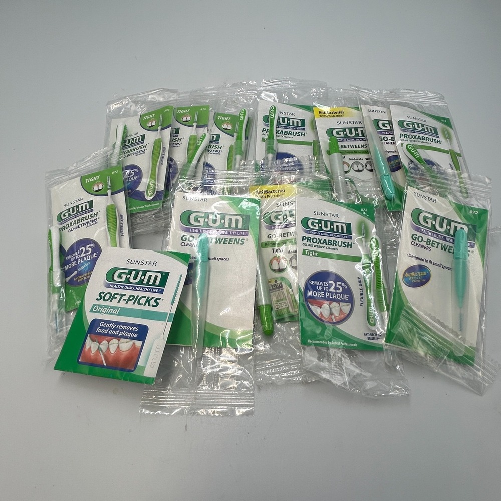 GUM Proxabrush Go‎ Betweens Tight Interdental Soft 12 Pack Mini Floss Brushes
